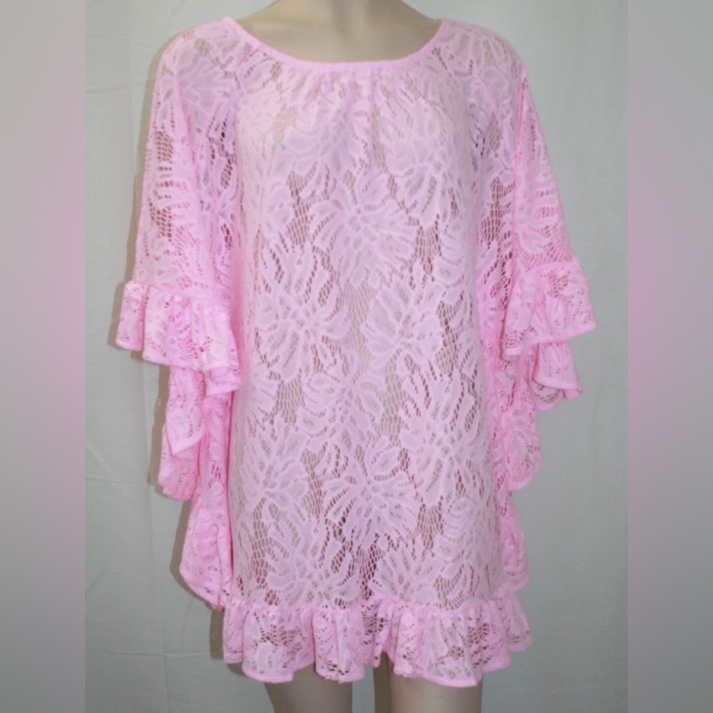 Lilly Pulitzer Atley Lace‎ Coverup Dress Peony Pink Paradise Found sz L/XL